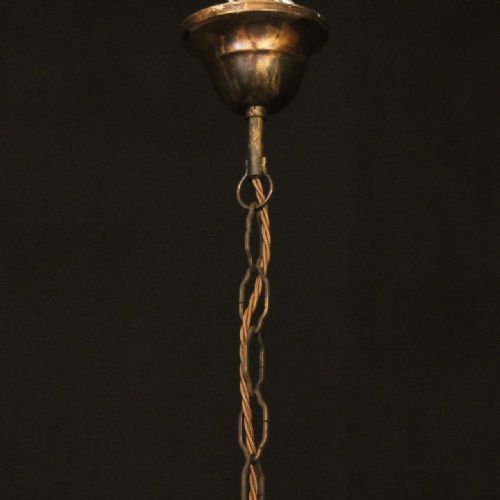 FLORENTINE 8 LIGHT POLYCHROME ANTIQUE CHANDELIER - ADDITIONAL PHOTO 9