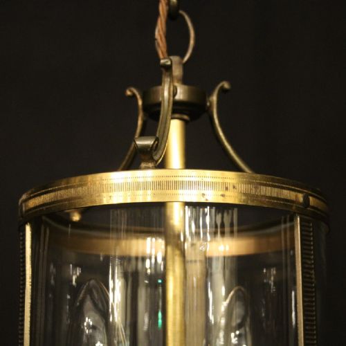 FRENCH SMALL GILDED BRASS TWIN LIGHT ANTIQUE LANTERN - ADDITIONAL PHOTO 5