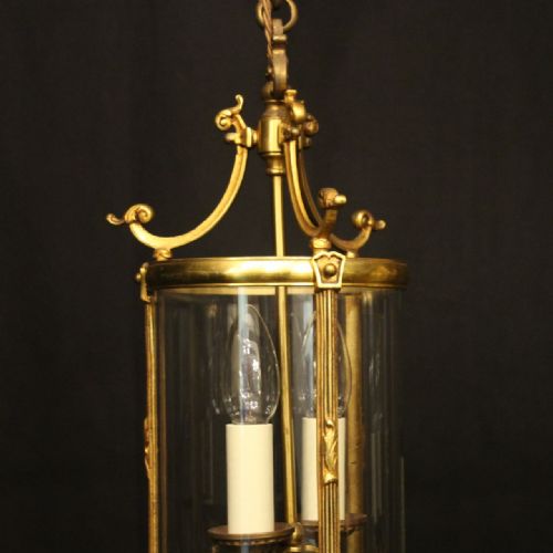 FRENCH PAIR OF GILDED BRONZE ANTIQUE LANTERNS - ADDITIONAL PHOTO 2