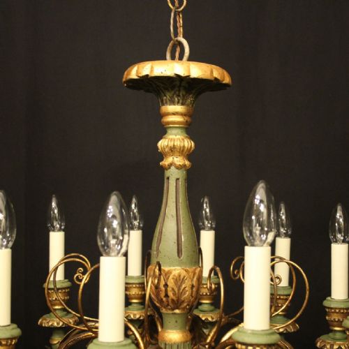 FLORENTINE 12 LIGHT GILTWOOD ANTIQUE CHANDELIER - ADDITIONAL PHOTO 8