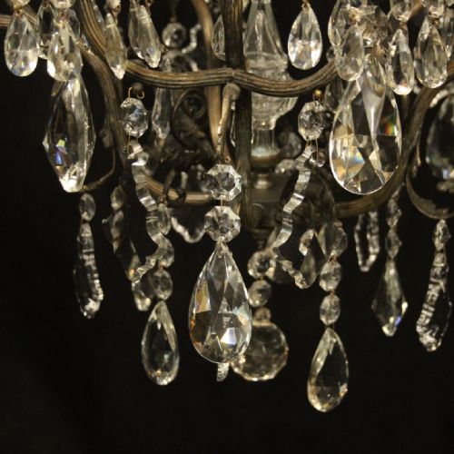 FRENCH CRYSTAL SILVER GILDED BRONZE 15 LIGHT CHANDELIER - ADDITIONAL PHOTO 4