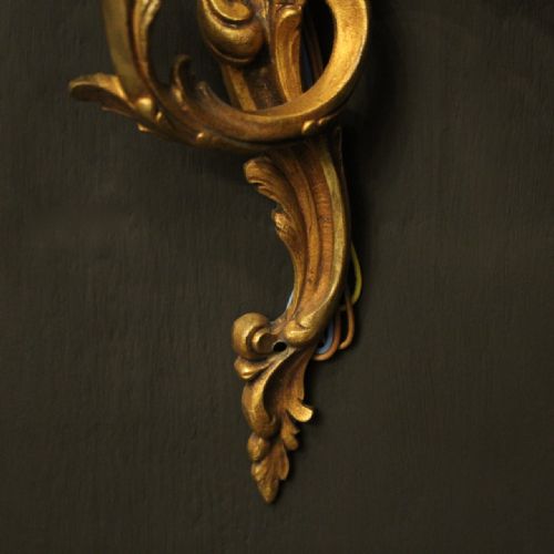 FRENCH SET OF 8 BRONZE TWIN ARM ANTIQUE WALL LIGHTS - ADDITIONAL PHOTO 8