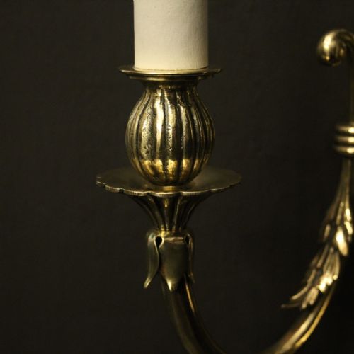 ENGLISH PAIR OF TWIN ARM ANTIQUE WALL LIGHTS - ADDITIONAL PHOTO 7