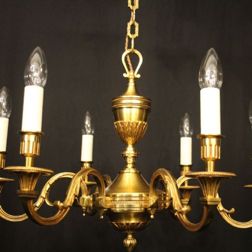 FRENCH GILDED BRONZE 6 LIGHT CHANDELIER - ADDITIONAL PHOTO 1
