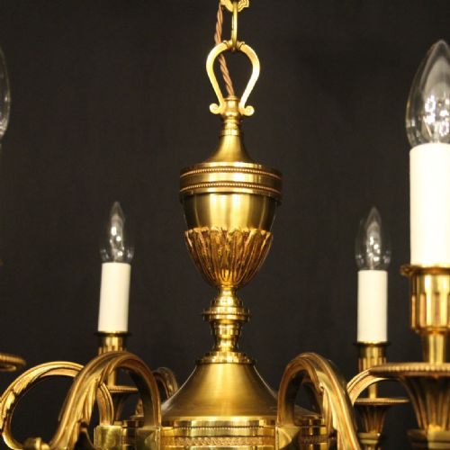 FRENCH GILDED BRONZE 6 LIGHT CHANDELIER - ADDITIONAL PHOTO 5