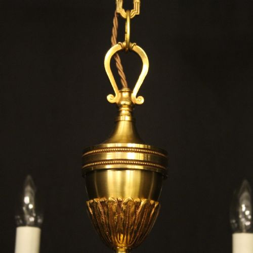 FRENCH GILDED BRONZE 6 LIGHT CHANDELIER - ADDITIONAL PHOTO 6