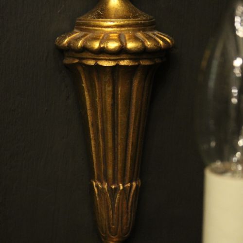 FRENCH PAIR OF GILDED BRONZE SINGLE ARM ANTIQUE WALL LIGHTS - ADDITIONAL PHOTO 7