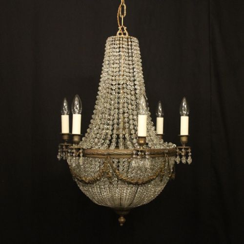 french 19th c gilded bronze 9 light antique chandelier - CATEGORY: ANTIQUE LIGHTING - DATED 19TH CENTURY