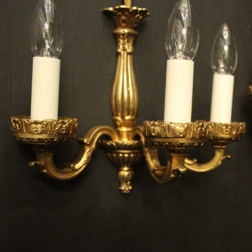FRENCH PAIR OF GILDED BRONZE ANTIQUE WALL LIGHTS - ADDITIONAL PHOTO 6