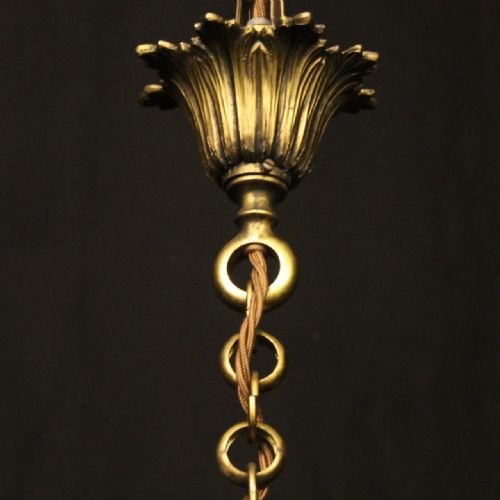 FRENCH PAIR OF GILDED BRONZE ANTIQUE LANTERNS - ADDITIONAL PHOTO 9