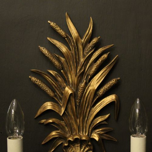 FRENCH PAIR OF GILDED TWIN ARM WALL LIGHTS - ADDITIONAL PHOTO 3
