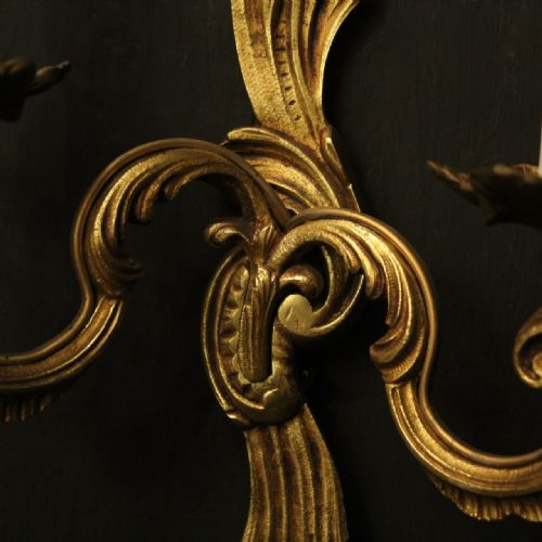 FRENCH SET OF 4 GILDED ANTIQUE WALL LIGHTS - ADDITIONAL PHOTO 7