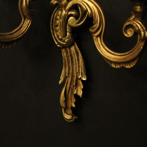 FRENCH SET OF 4 GILDED ANTIQUE WALL LIGHTS - ADDITIONAL PHOTO 8