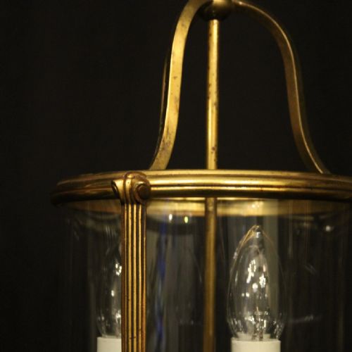 FRENCH PAIR OF GILDED BRONZE CONVEX ANTIQUE LANTERNS - ADDITIONAL PHOTO 2