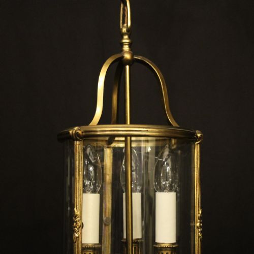 FRENCH PAIR OF GILDED BRONZE CONVEX ANTIQUE LANTERNS - ADDITIONAL PHOTO 4