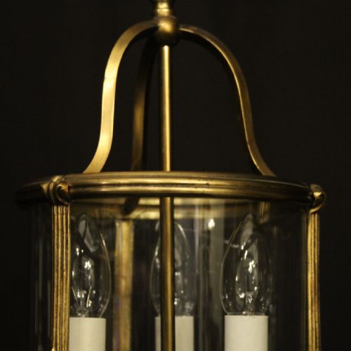 FRENCH PAIR OF GILDED BRONZE CONVEX ANTIQUE LANTERNS - ADDITIONAL PHOTO 5