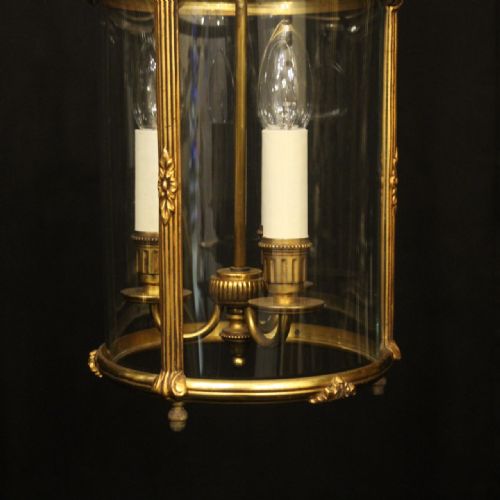 FRENCH PAIR OF GILDED BRONZE CONVEX ANTIQUE LANTERNS - ADDITIONAL PHOTO 6