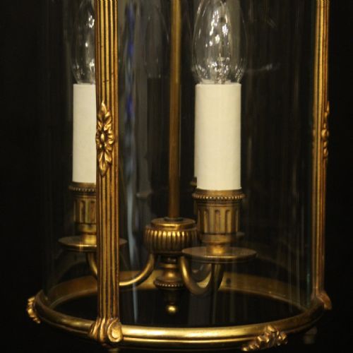 FRENCH PAIR OF GILDED BRONZE CONVEX ANTIQUE LANTERNS - ADDITIONAL PHOTO 7