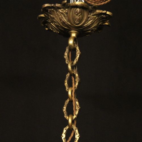 FRENCH 19TH C BRONZE 6 LIGHT ANTIQUE CHANDELIER - ADDITIONAL PHOTO 9