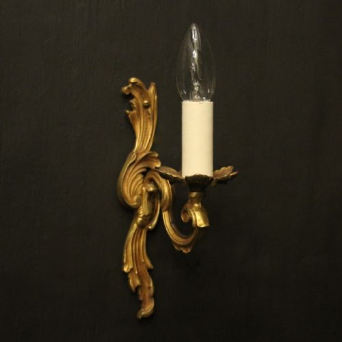 FRENCH SET OF 4 GILDED ANTIQUE WALL LIGHTS - ADDITIONAL PHOTO 1