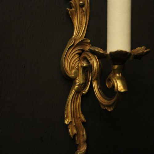 FRENCH SET OF 4 GILDED ANTIQUE WALL LIGHTS - ADDITIONAL PHOTO 2