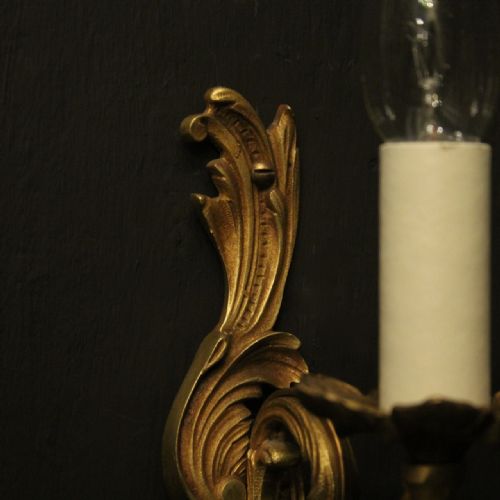 FRENCH SET OF 4 GILDED ANTIQUE WALL LIGHTS - ADDITIONAL PHOTO 3