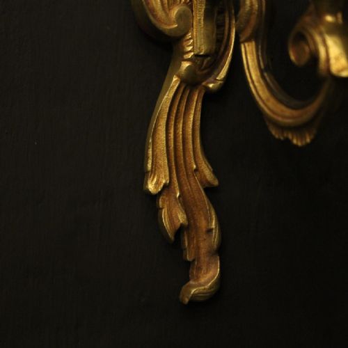 FRENCH SET OF 4 GILDED ANTIQUE WALL LIGHTS - ADDITIONAL PHOTO 7