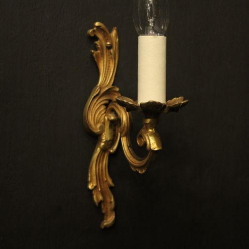FRENCH SET OF 4 GILDED ANTIQUE WALL LIGHTS - ADDITIONAL PHOTO 8