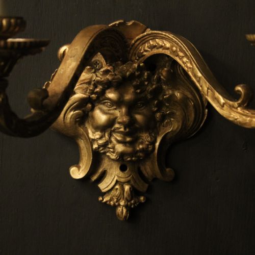 FRENCH 19TH C BRONZE ANTIQUE WALL SCONCES - ADDITIONAL PHOTO 8