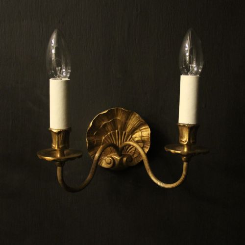 FRENCH SET OF 4 GILDED TWIN ARM WALL LIGHTS - ADDITIONAL PHOTO 1