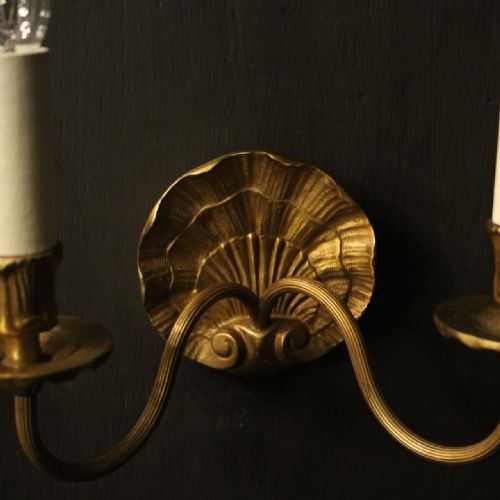 FRENCH SET OF 4 GILDED TWIN ARM WALL LIGHTS - ADDITIONAL PHOTO 2