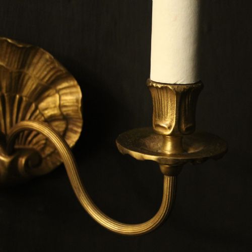 FRENCH SET OF 4 GILDED TWIN ARM WALL LIGHTS - ADDITIONAL PHOTO 3