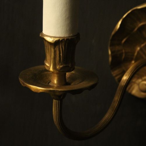 FRENCH SET OF 4 GILDED TWIN ARM WALL LIGHTS - ADDITIONAL PHOTO 4