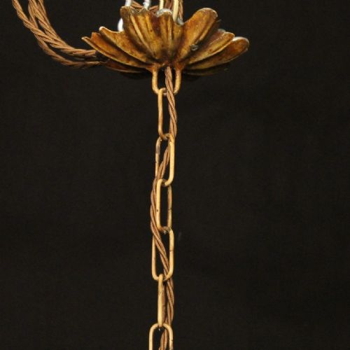 FRENCH POLYCHROME SINGLE LIGHT CHANDELIER - ADDITIONAL PHOTO 9