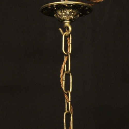 FRENCH GILDED BRONZE TRIPLE LIGHT CHANDELIER - ADDITIONAL PHOTO 9
