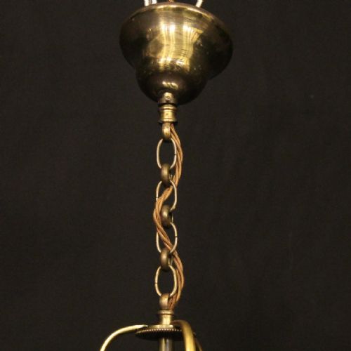 FRENCH GILDED TRIPLE LIGHT CONVEX HALL LANTERN - ADDITIONAL PHOTO 9