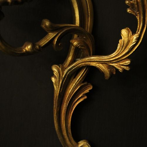FRENCH PAIR OF GILDED ANTIQUE WALL LIGHTS - ADDITIONAL PHOTO 8