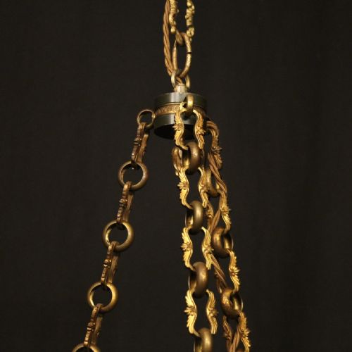 FRENCH BRONZE EMPIRE 6 LIGHT ANTIQUE CHANDELIER - ADDITIONAL PHOTO 8