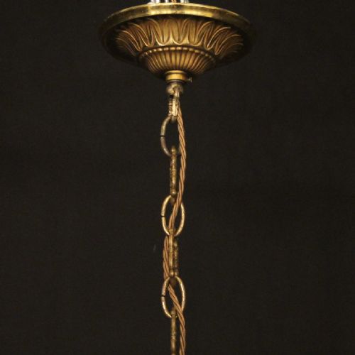 FRENCH BRONZE EMPIRE 6 LIGHT ANTIQUE CHANDELIER - ADDITIONAL PHOTO 9