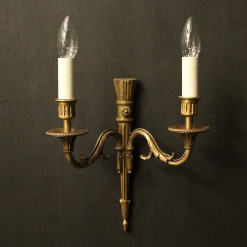 FRENCH PAIR OF GILDED BRONZE WALL LIGHTS - ADDITIONAL PHOTO 1
