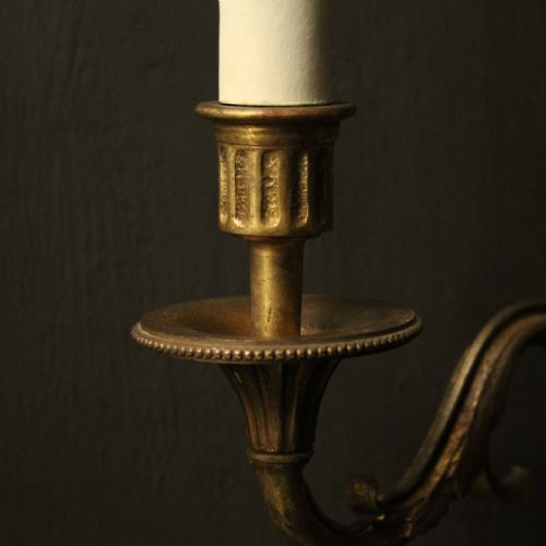 FRENCH PAIR OF GILDED BRONZE WALL LIGHTS - ADDITIONAL PHOTO 6