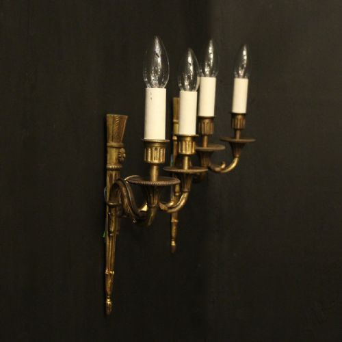 FRENCH PAIR OF GILDED BRONZE WALL LIGHTS - ADDITIONAL PHOTO 9