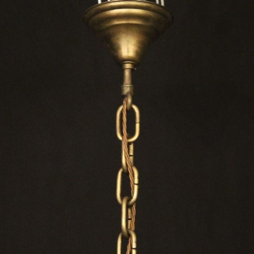 ENGLISH BRONZE 6 LIGHT ANTIQUE CHANDELIER - ADDITIONAL PHOTO 7