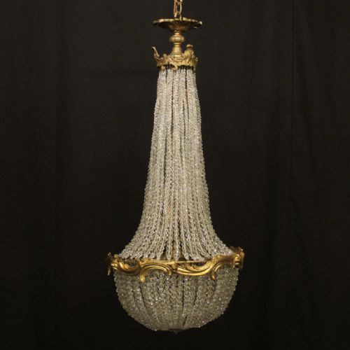 french tent waterfall bronze antique chandelier - CATEGORY: ANTIQUE LIGHTING - DATED 19TH CENTURY