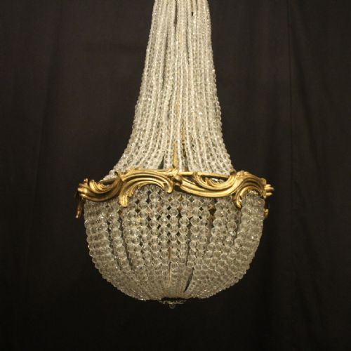 FRENCH TENT WATERFALL BRONZE ANTIQUE CHANDELIER - ADDITIONAL PHOTO 1