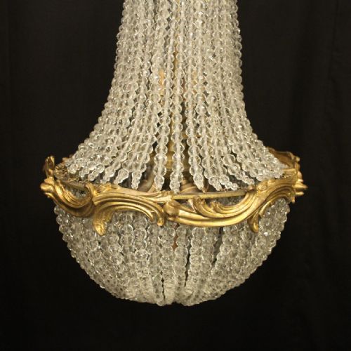 FRENCH TENT WATERFALL BRONZE ANTIQUE CHANDELIER - ADDITIONAL PHOTO 2