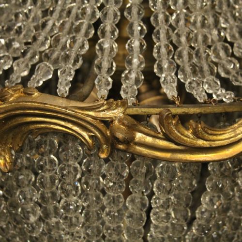 FRENCH TENT WATERFALL BRONZE ANTIQUE CHANDELIER - ADDITIONAL PHOTO 4