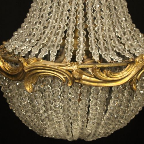 FRENCH TENT WATERFALL BRONZE ANTIQUE CHANDELIER - ADDITIONAL PHOTO 5