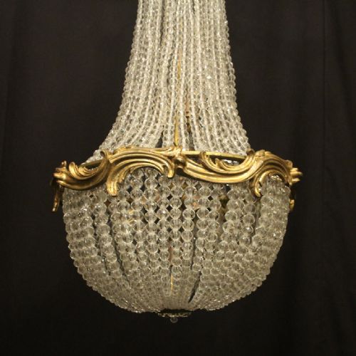 FRENCH TENT WATERFALL BRONZE ANTIQUE CHANDELIER - ADDITIONAL PHOTO 6