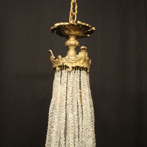 FRENCH TENT WATERFALL BRONZE ANTIQUE CHANDELIER - ADDITIONAL PHOTO 7